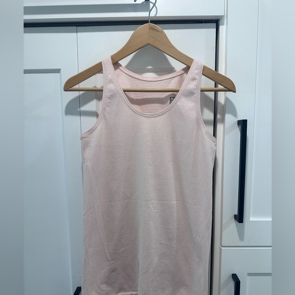 Athleta Ribbed Tank Top Scoop Neck Size L Blush Pink - Picture 4 of 6